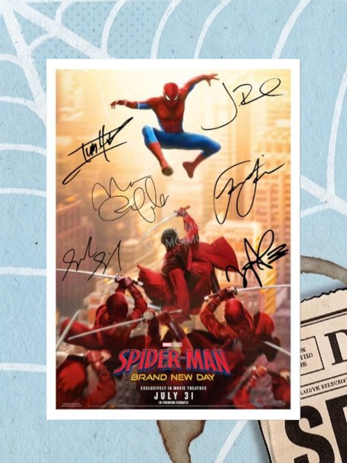 Spider-Man: Brand New Day Movie Cast Signed Print A4 Poster 