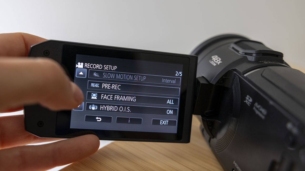 The LCD screen on the Panasonic HC-V900