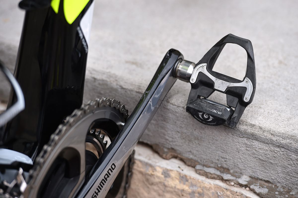 Pozzato is a long time user of Shimano Dura Ace pedals