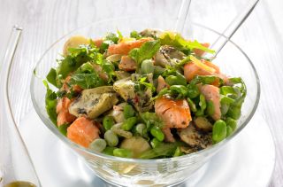 Salmon fillet recipes, Salmon and broad bean salad
