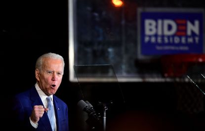 Joe Biden at a Super Tuesday speech