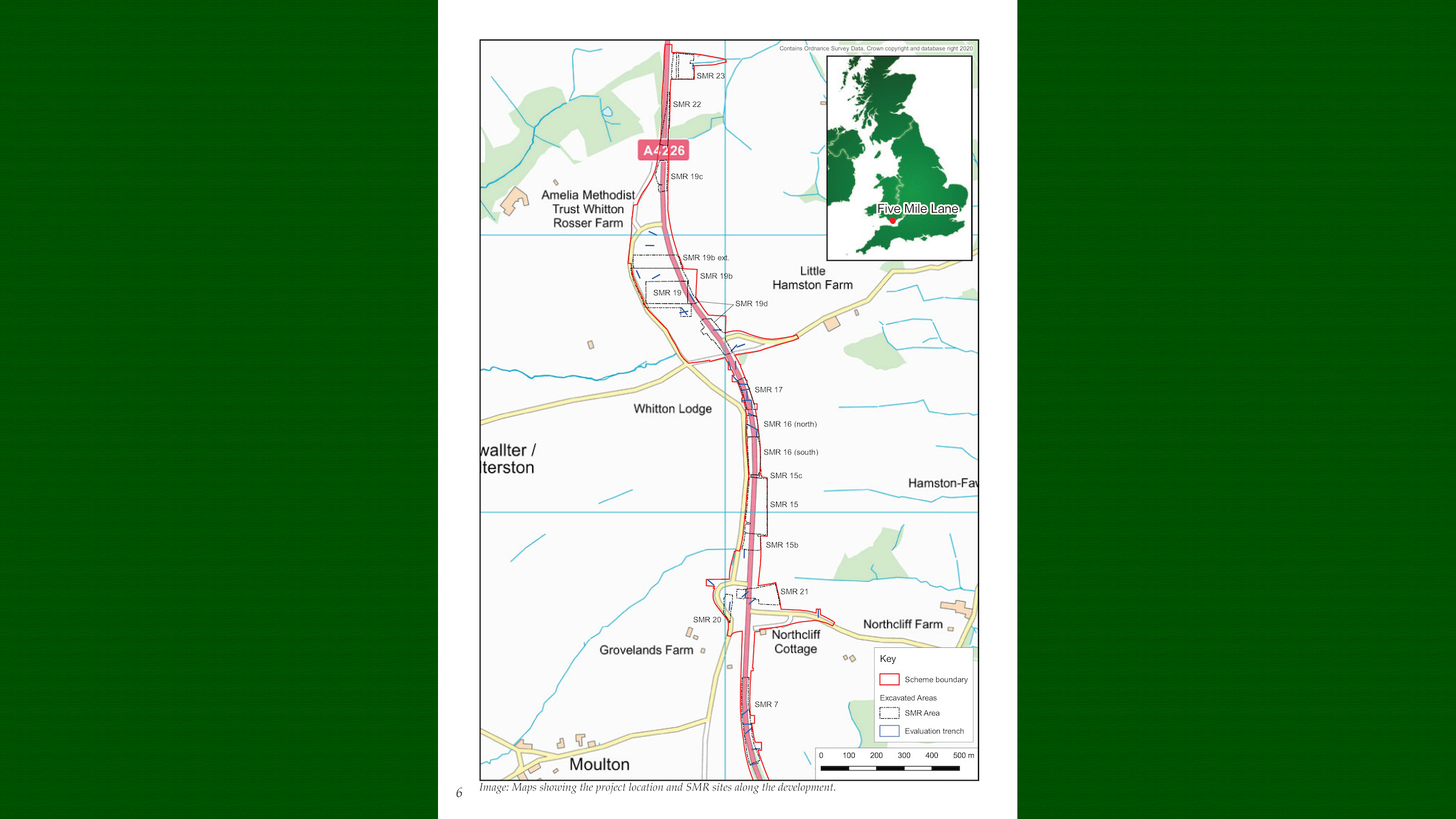 A map showing the findings at 5 Mile Lane.