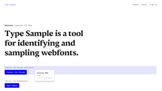 Type Sample is a free extension or bookmarklet