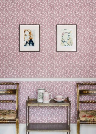 Calico wallpaper in Burnt Rose by Burleigh x Barneby Gates