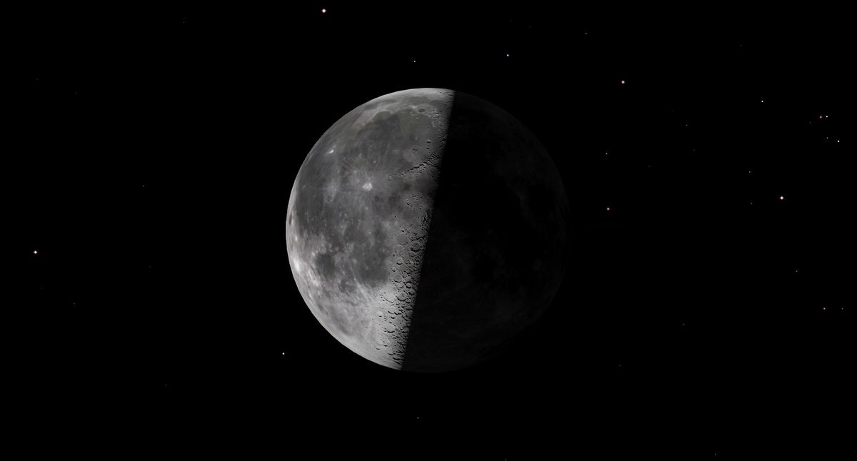 Lihatlah penerbangan bulan setengah terang di kuartal terakhir Taurus malam ini