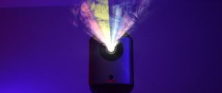 Anker Nebula Mars 3 Air projector with smoke in projection beam