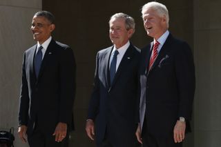 Former Presidents Bush, Obama and Clinton