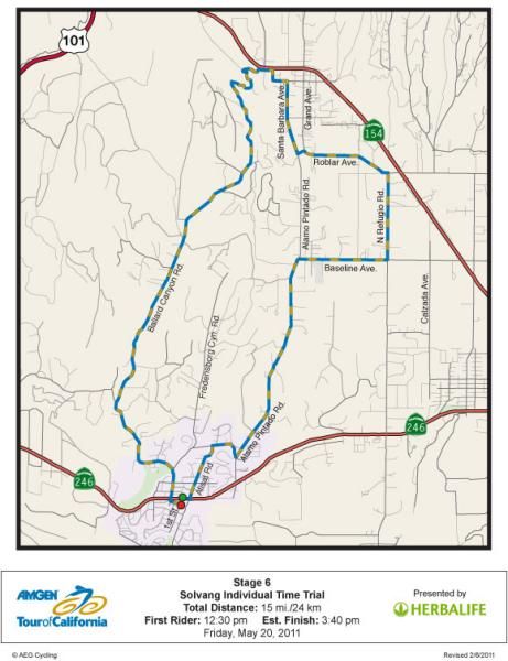 Amgen Tour of California - Stage 6 Map