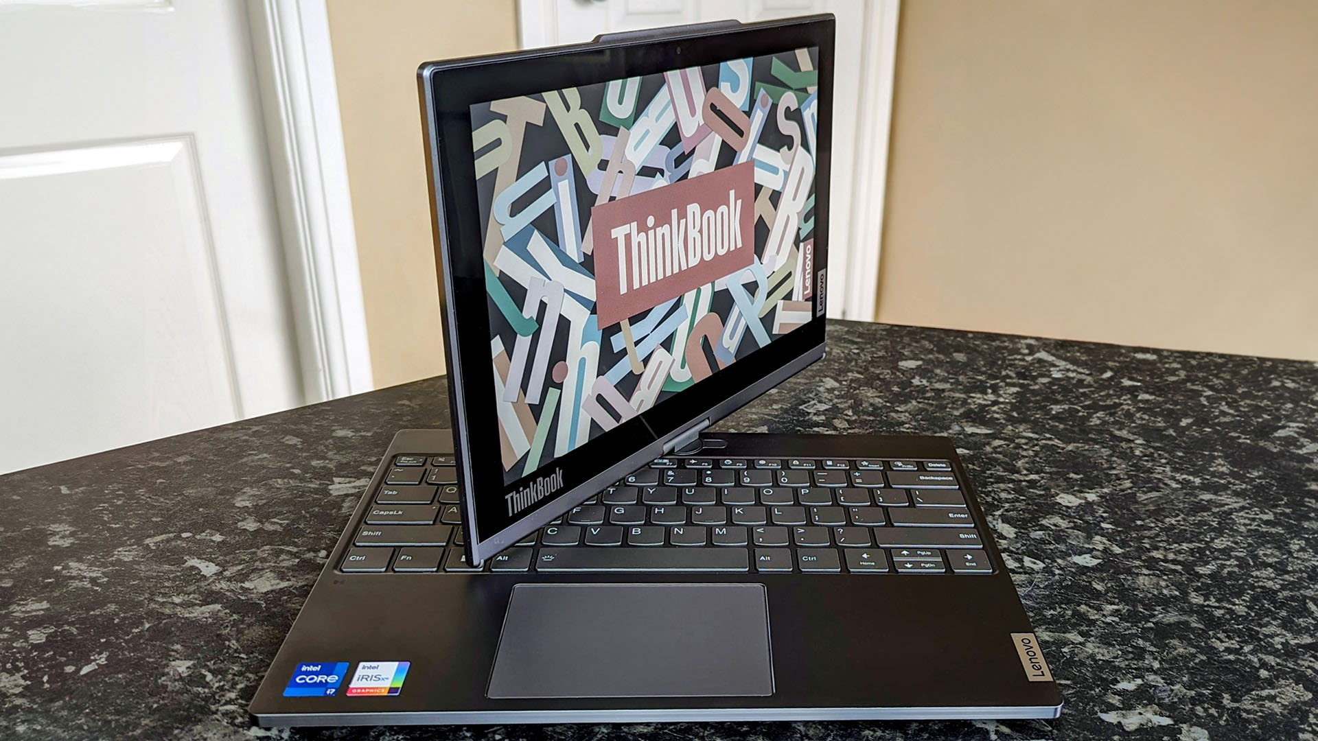 Lenovo ThinkBook Plus (Gen 4) rotating screen hinge on E-Ink side