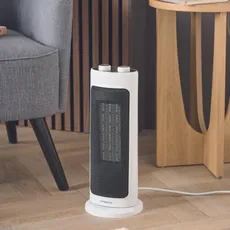 Aldi Electric Heater on wooden flooring in a living room