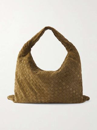 Hop Large Intrecciato Suede Shoulder Bag