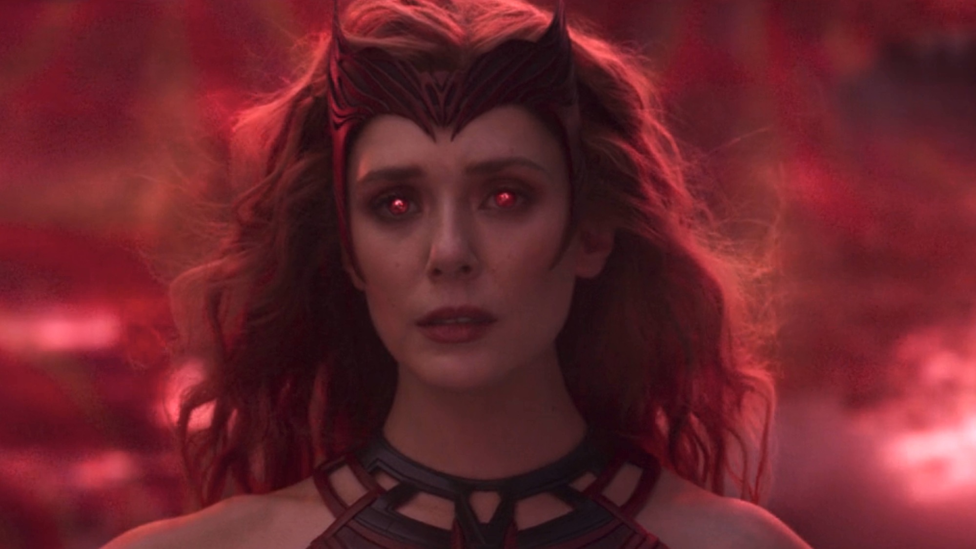 Wanda transforming into the Scarlet Witch in the WandaVision finale.