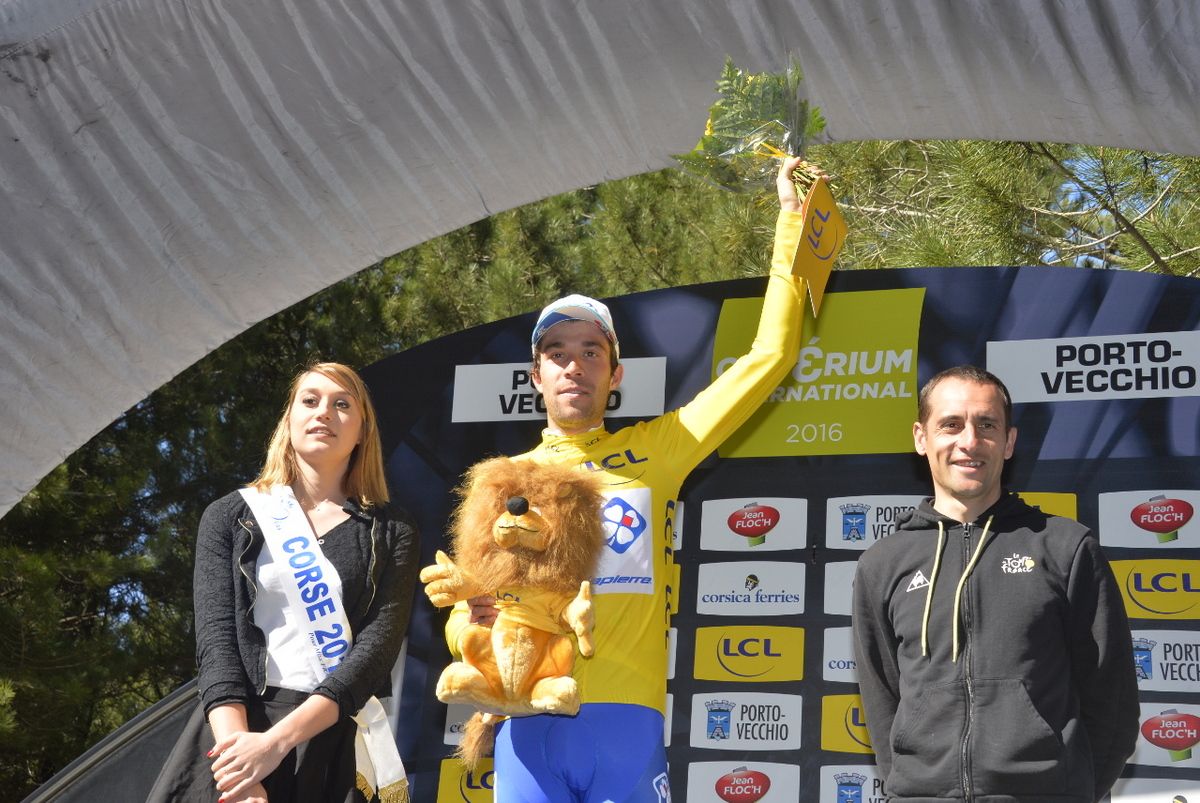 Thibaut Pinot (FDJ) celebrates his overall win