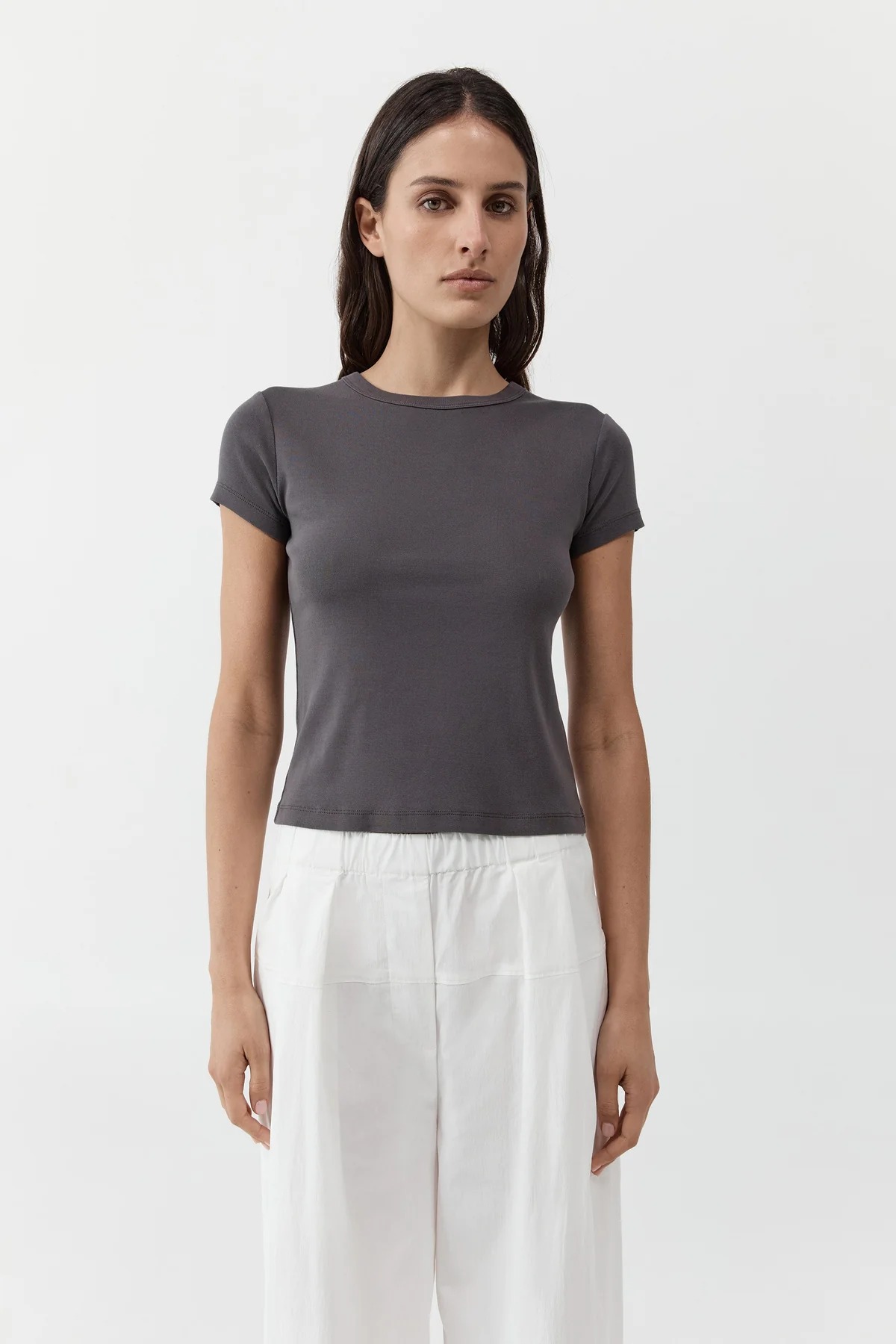 St. Agni, Organic Cotton Baby Tee in Soot