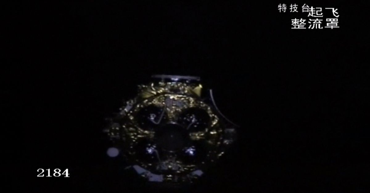 The Tianwen-1 Mars orbiter, rover and lander separate from their Long March 5 rocket after a successful launch on July 23, 2020.