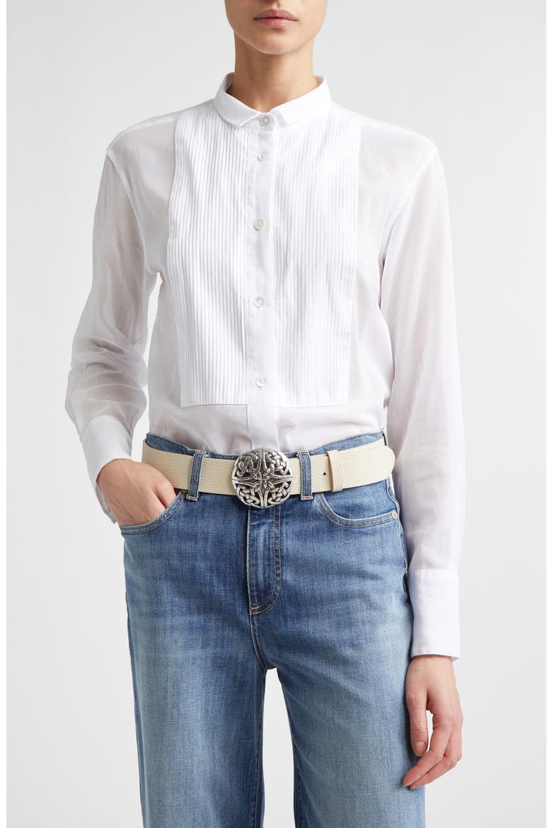 Cotton Poplin Tuxedo Shirt