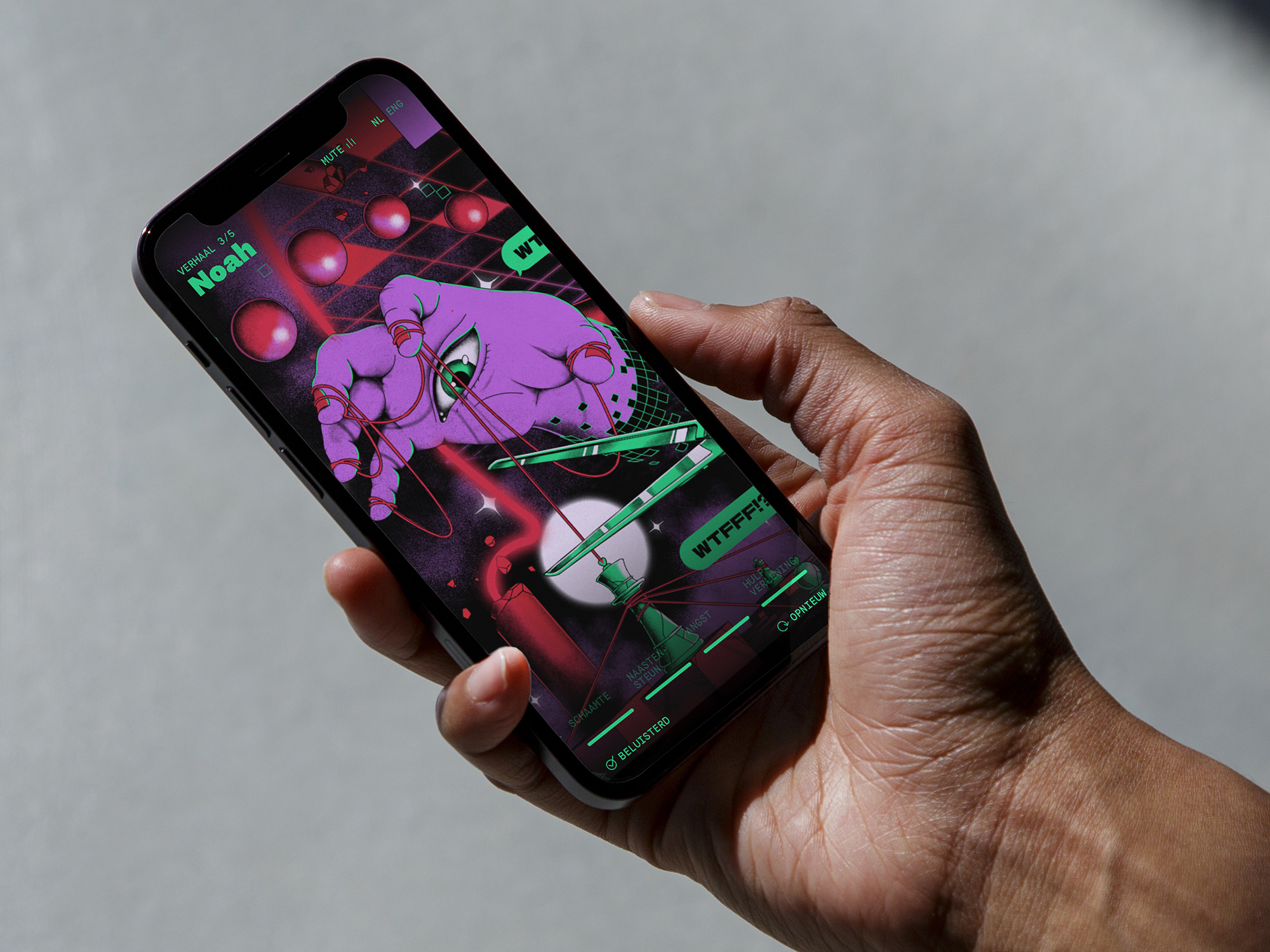 phone screen with WTFFF?! app