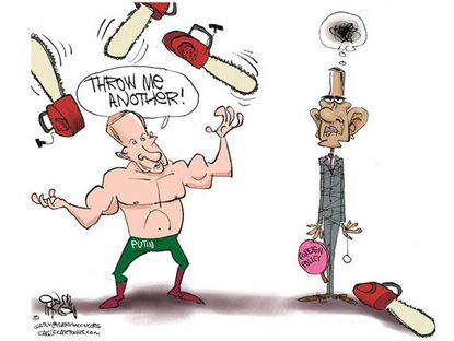Political cartoon Putin Obama foreign policy