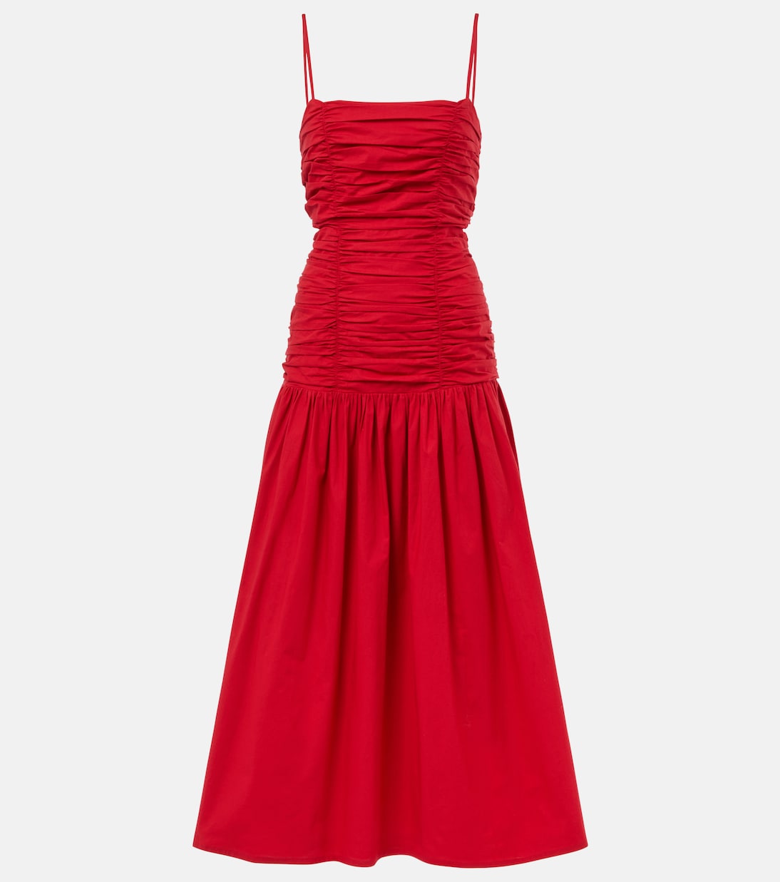 Raquel Ruched Cotton Maxi Dress