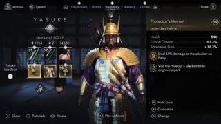 Assassin's Creed Shadows best armor for Yasuke protector's helmet