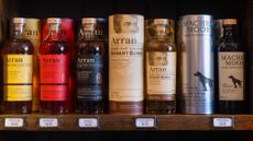 Bottles of scotch whiskey are seen at a store in Kirkoswald, Scotland.