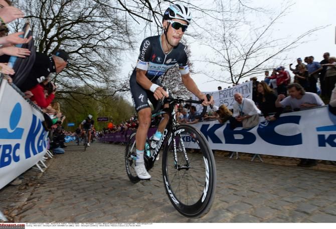 Tom Boonen (Omega Pharma-QuickStep) in action during Gent-Wevelgem