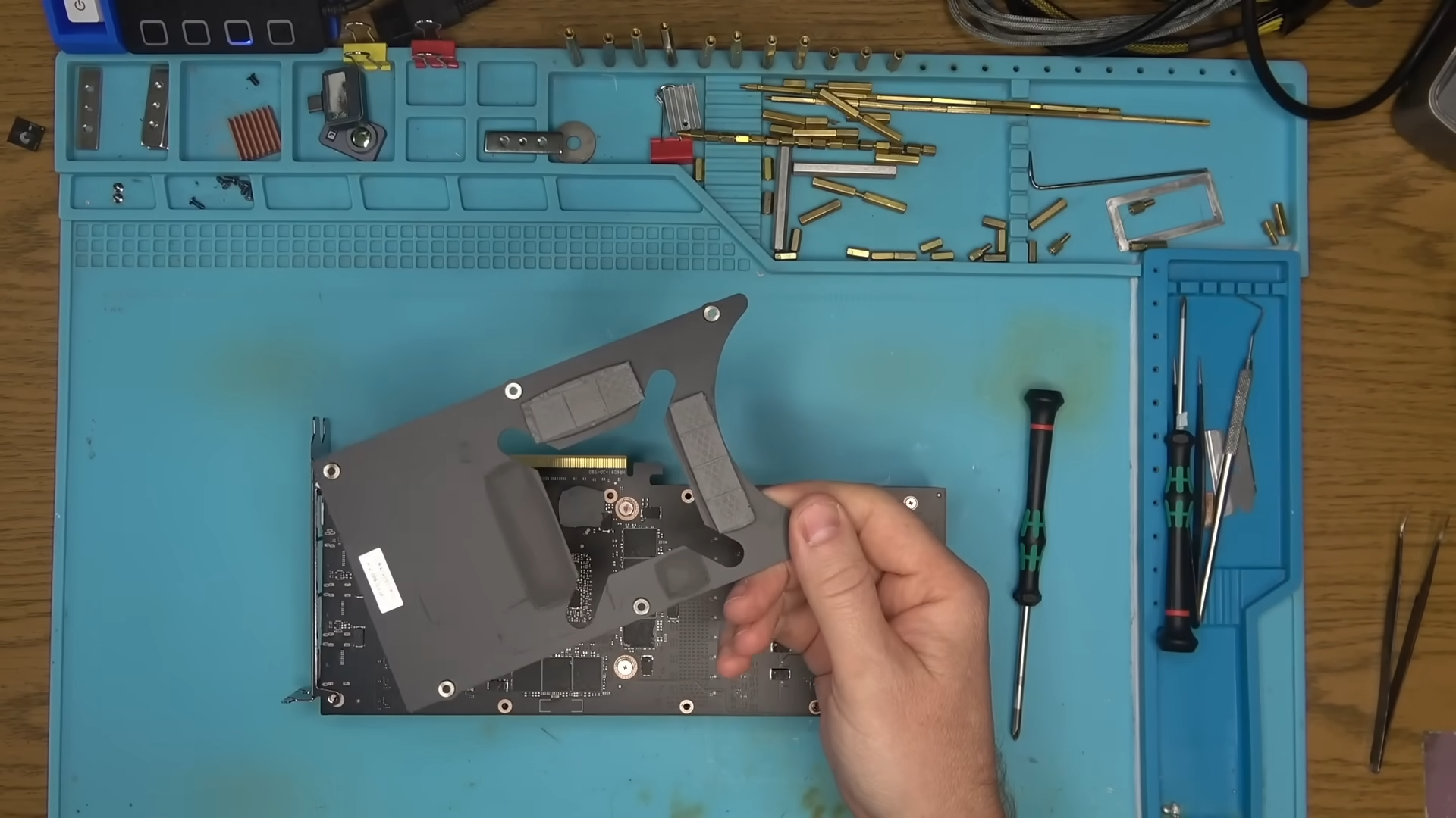RTX 4090 backplate with thermal pads meant to cool the memory