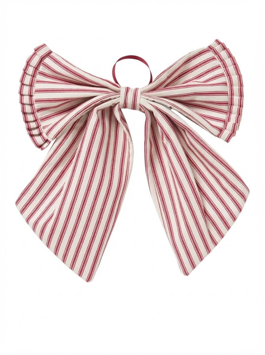 John Lewis Striped Hanging Bow, Red/white, 35cm
