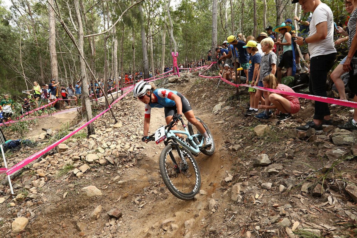 Emily Batty (Canada) riding to fourth