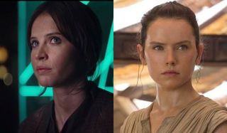 jyn erso star wars rogue one and rey star wars the force awakens