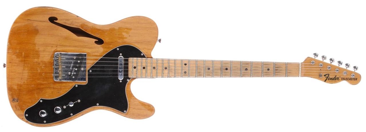 Angelo Bruschini's stage and studio used 1968 Fender Telecaster Thinline semi-hollow body electric guitar, made in USA