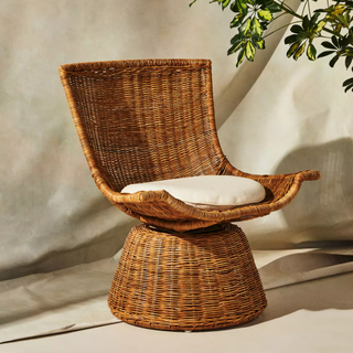 rattan swivel accent chair