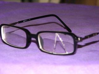 Eyewear, Glasses, Vision care, Glass, Photograph, Line, Tints and shades, Purple, Reflection, Transparent material,