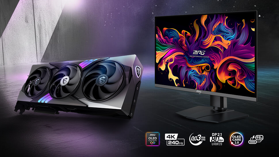 MSI 272URX QD-OLED and MSI GeForce RTX 5070 Ti 16G GAMING TRIO OC PLUS