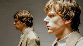 Jesse Eisenberg as Simon / James in the film "The Double"