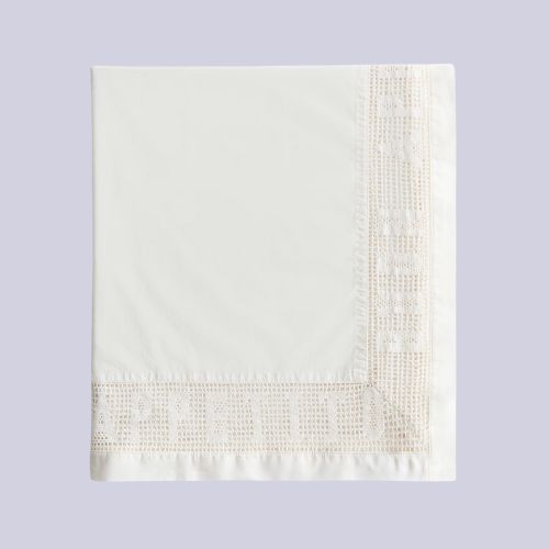 Lace-Trimmed Cotton Tablecloth