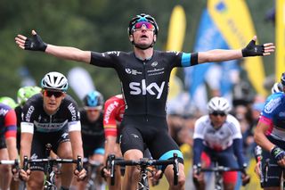 Elia Viviani (Team Sky) wins stage 3 at the 2015 Tour of Britain.