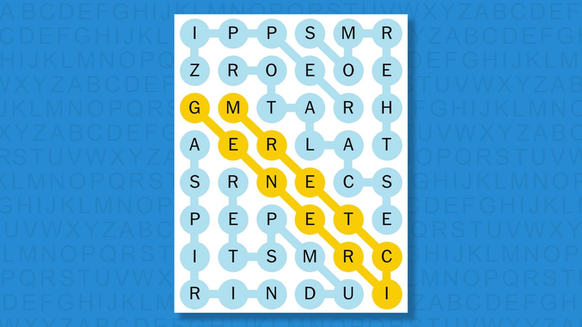 नीलो पृष्ठभूमिमा खेल ७४९ को लागि NYT Strands जवाफहरू