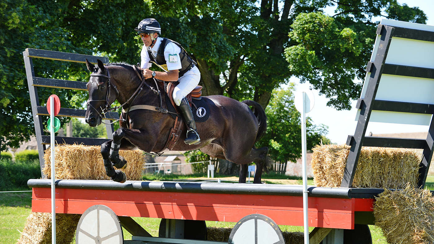 Andrew Nicholson (NZL) riding Cillnabradden Evo placed 1 in the OpenIntermediate Section D at Salperton Park Horse Trials, Salperton Park Estate, Salperton, Gloucestershire, UK, on 21st June 2014