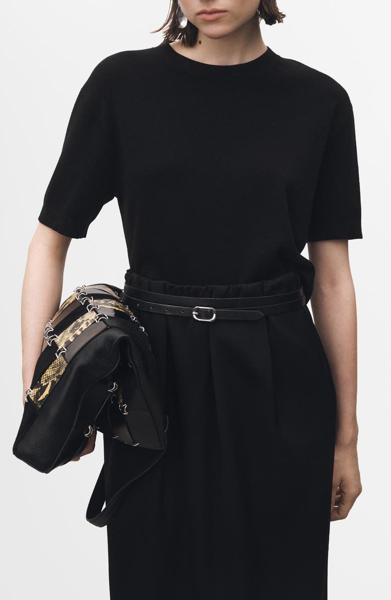 Short Sleeve Cotton & Wool Sweater