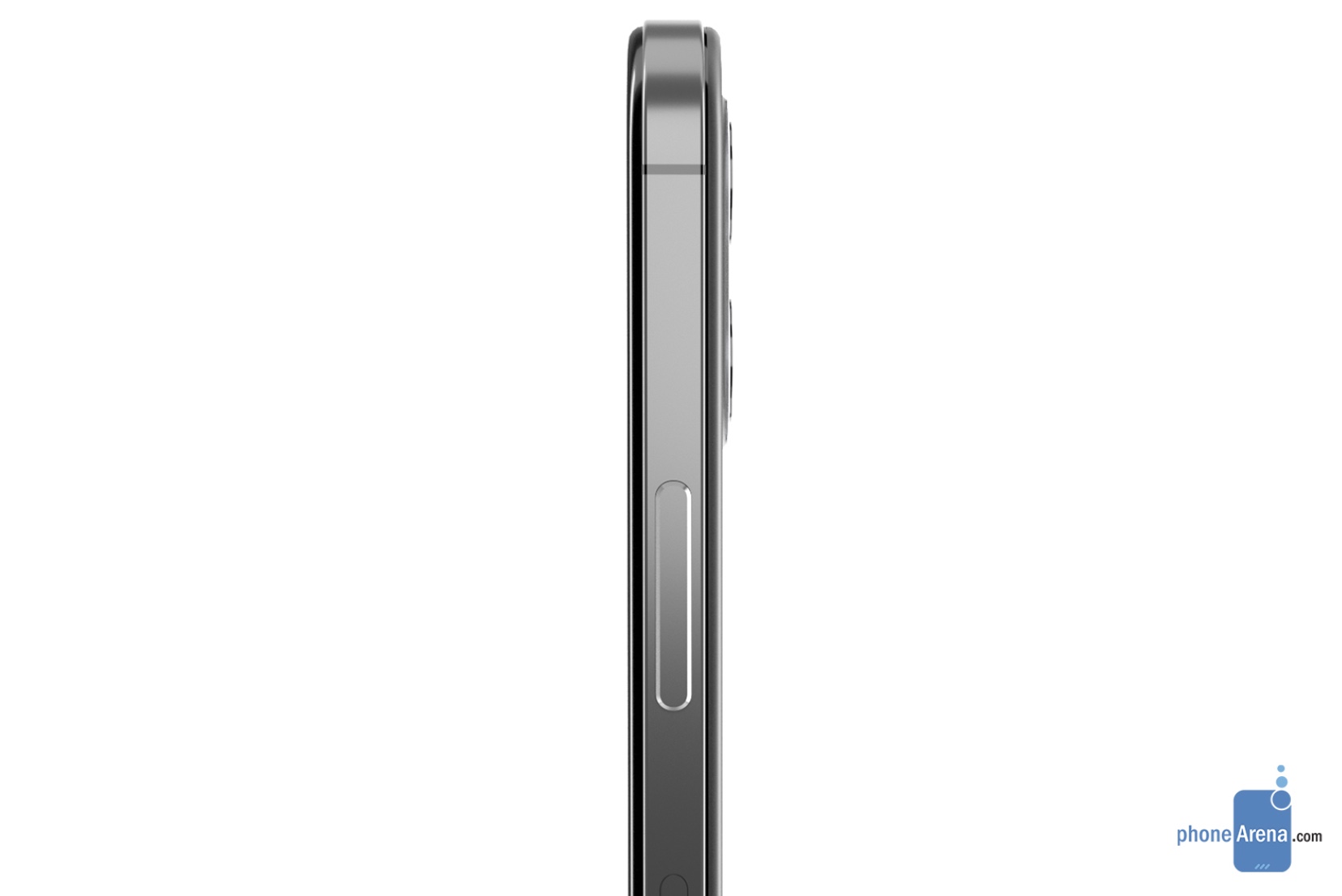El lateral del iPhone 12 Pro, según los rumores que apuntan a que tendrá bandas de acero inoxidable.