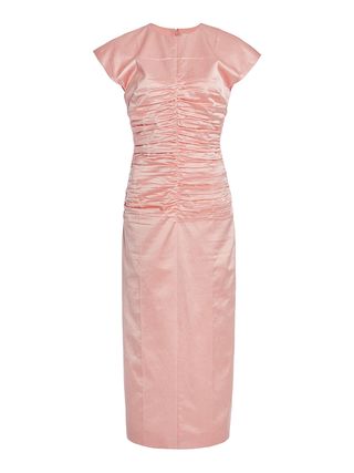 Del Core, Rucked Satin Midi Kleid