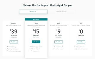Jimdo's pricing plans