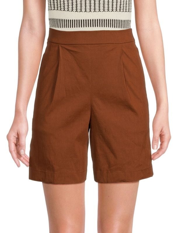 Pleated Wide Leg Shorts