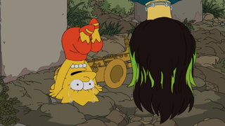Lisa crying in When Billie Met Lisa short The Simpsons on Disney+