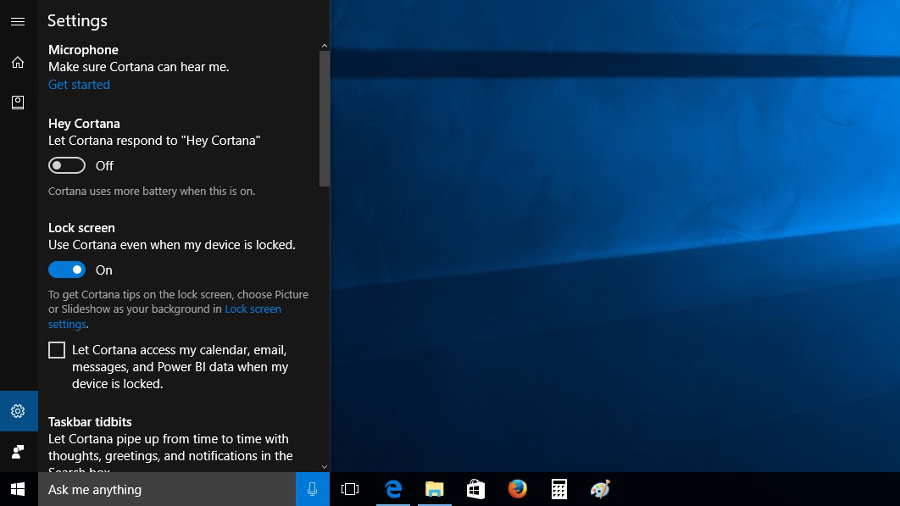 97. Lasciamo Cortana fuori dalla schermata di blocco