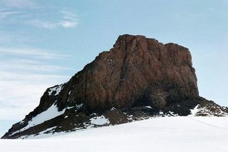 Photograph of Castle Rock, a land feature in Antarctica.