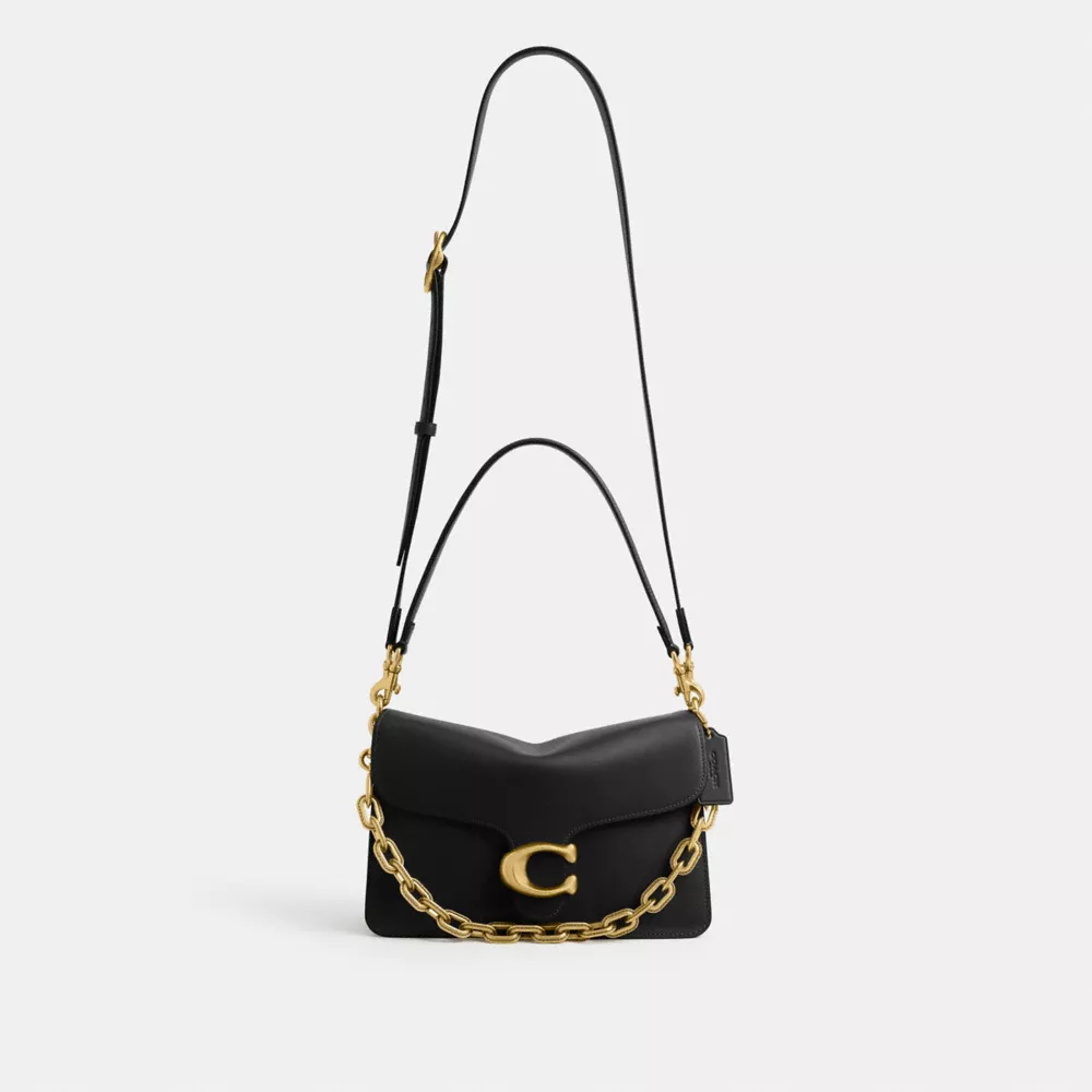 Brass/black Chain Tabby Shoulder Bag