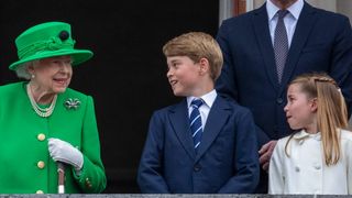 The Queen with Prince George and Princess Charlotte