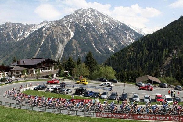 The peloton tackles the mountains of Austria during stage six.